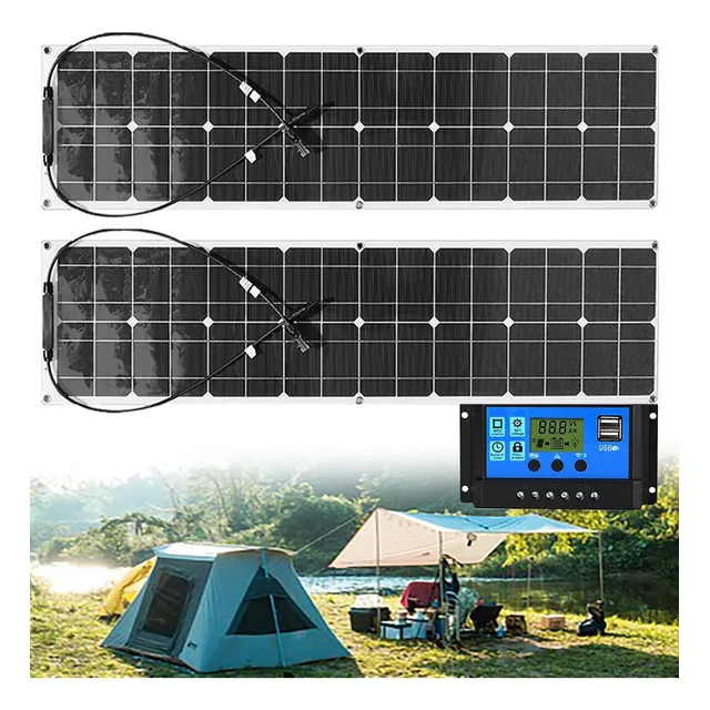 Panel Solar Flexibl Pieza Kit Vatio Etfe Controlador Carga