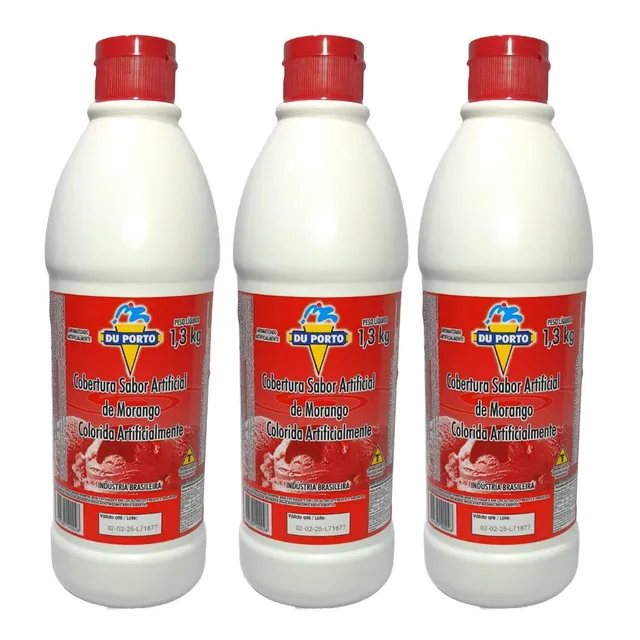 Cobertura Para Sorvetes Sobremesas Kit 3 Potes Grandes