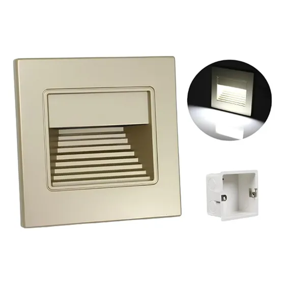 Lampara Led Escalera Pared Cortesía Empotrable Foco 1.5w