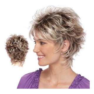 Pelucas Para Mujeres, Peluca Rubia Corta Esponjosa En Capas Pelucas Para Mujeres, Peluca Rubia Corta Esponjosa En Capas