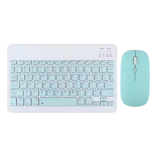 Combo Mini Teclado Y Mouse Bluetooth Recarga Portatil Plano