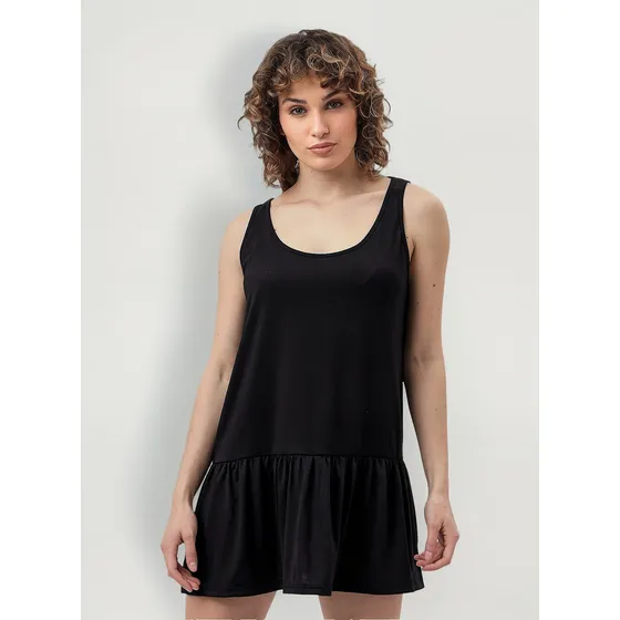 Vestido Nano Corto De Jersey Con Volados #3221 Cleo