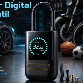 Mini Compressor De Ar Digital Para Pneus Carro Moto Bike 150psi Recarregável 4000mah