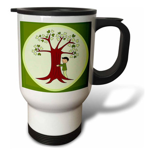 3drose Lindo Tree Hugger Diseño Taza De Viaje Marrón Y Verde 3drose Lindo Tree Hugger Diseño Taza De Viaje Marrón Y Verde
