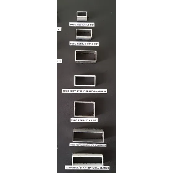 Tubo De Aluminio Rectangular 2''x1'' Largo 6mts ( Na Y B )