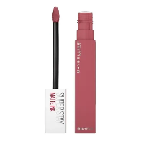 Batom Líquido Matte Longa Duração 16H Não Transfere Cor Intensa Acabamento Matte Confortável Aplicador Preciso Cor 155 Ring Leader Rosa Queimado SuperStay Matte Ink Maybelline NY 5ml