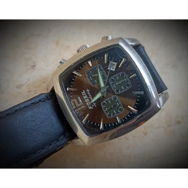 Hermoso Reloj Fossil Watches Square 3 Piñones Funcional!!!