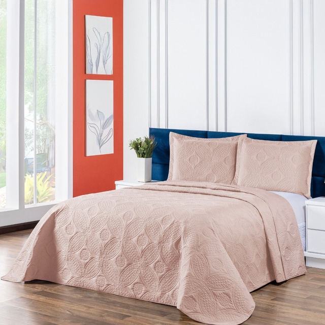 Kit Colcha Cobre Leito Para Cama Casal Queen 3pç Dupla Face Kit Colcha Cobre Leito Para Cama Casal Queen 3pç Dupla Face
