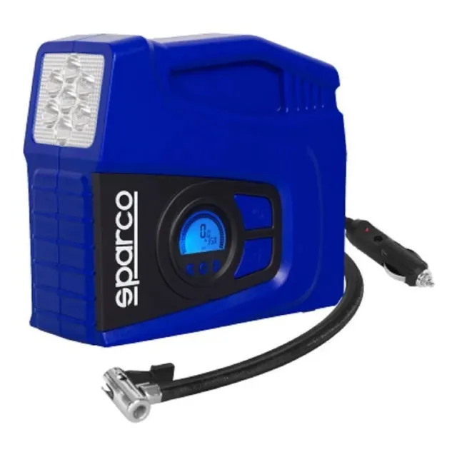 Compresor Aire Sparco Llantas Carro Inflador Neumaticos Color Azul 12V