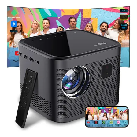 Proyector mini Hytobp Profesional Android Proyector Portátil Full Hd 16000lm Bluetooth Wifi Negro