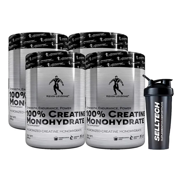 Creatina Monohidratada Kevin Levrone 500gr X 4 + Shaker
