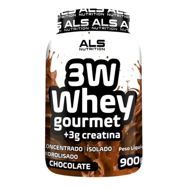 Suplemento Alimentar Whey 3w Als Nutrition Pote Com 900g