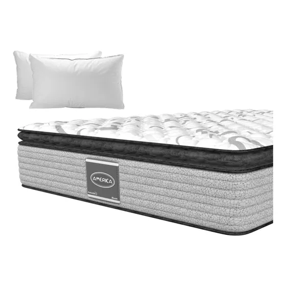 Colchón América Bloom Queen Size Ortopédico + 2 Almohadas