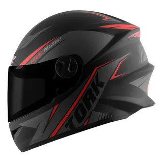 Capacete Fechado Pro Tork R8 Liberty Four Kids Fk Vis. Fumê Vermelho 54