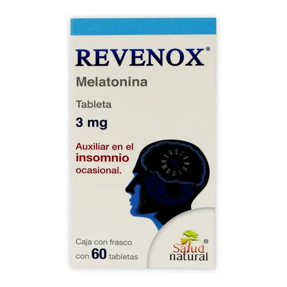 Revenox Melatonina 3 Mg 60 Tabs / Auxiliar Insomnio Sabor Tabletas