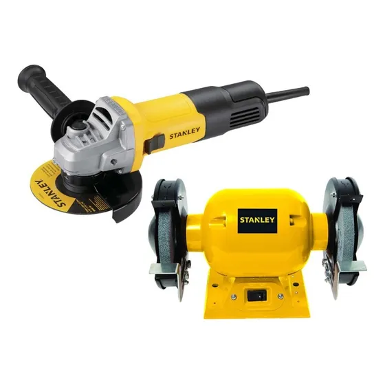 Esmeril De Banco 6  + Amoladora Esmeril 4 1/2 750w Stanley