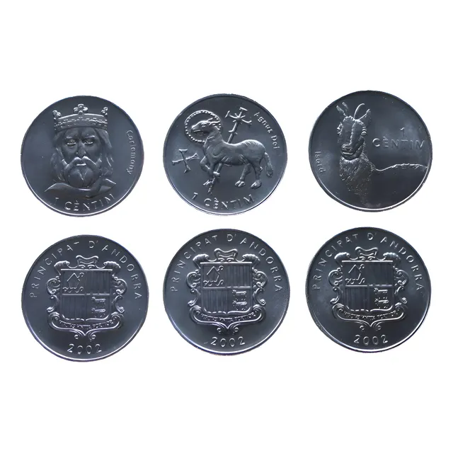 Principado De Andorra  Europa 3 Monedas Mundiales 2002 Juego