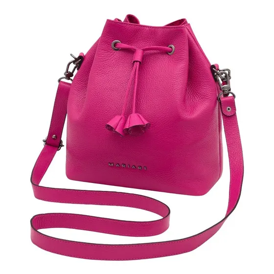 Bolsa Feminina Couro Bovino Bucket Transversal Mariart Jade