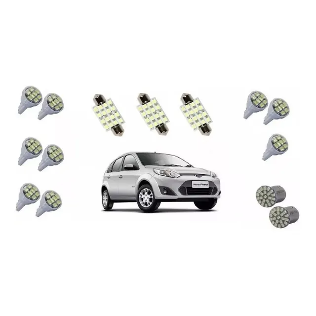 Kit Lampada Led Ford Fiesta 2010/2012 Teto Placa Ré Farolete