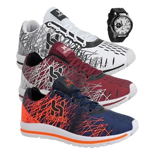 Kit 3 TĂȘnis Masculino Header Spider Super Leve + RelĂłgio Kit 3 TĂȘnis Masculino Header Spider Super Leve + RelĂłgio