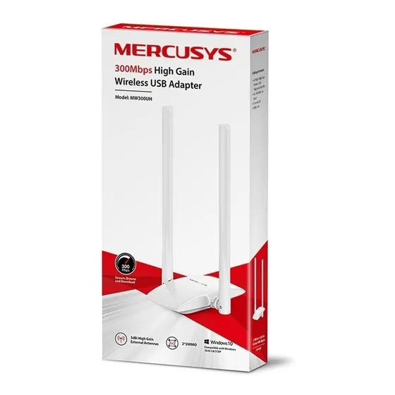 Mercursys Adaptador Inalambrico Usb 300mbps H/gain (mw300uh)