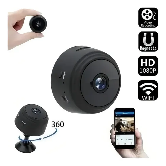 Cámara Espía Mini Full Hd 1080p Microfono Seguridad Color Negro