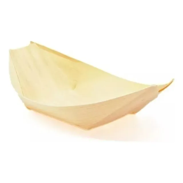 Canoa De Madera De Abedul Pequeña Para Alimentos X 100 Uds.