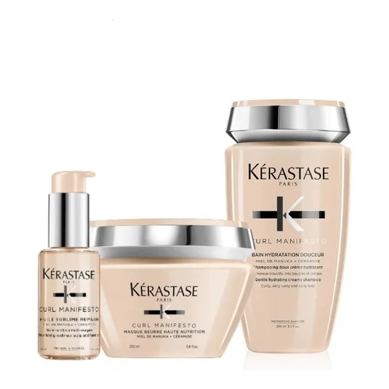 Kit Kérastase Curl Manifesto : Shampoo + Mascara + Serum.