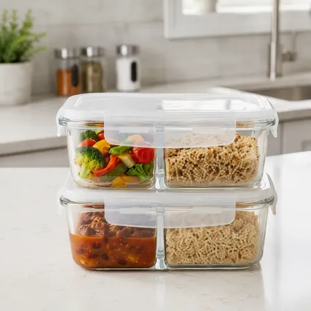 Kit 2 Potes Vidro 1040ml Hermético Marmita Forno Refratário Vidro