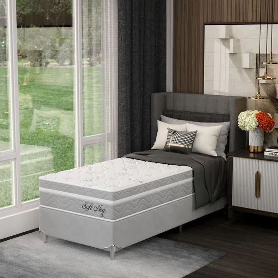 Cama Box Solteiro 78x188x61cm Soft New Montreal