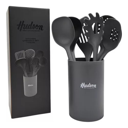 Set De 6 Utensillios Cocina Hudson Negros En Con Base Set De 6 Utensillios Cocina Hudson Negros En Con Base