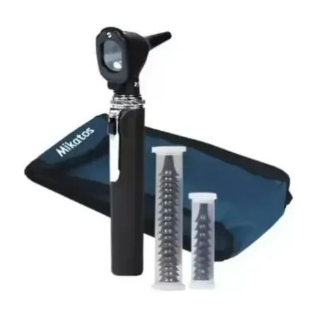Otoscópio Mini Mikatos Led Profissional C/ Espéculos Estojo