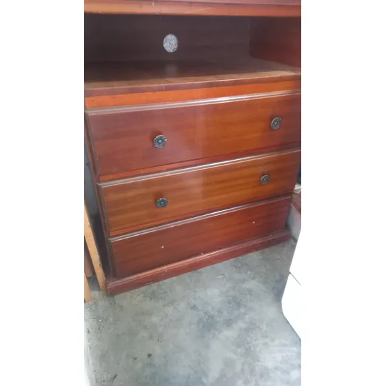 Gavetero  En Madera Oscura, Usado