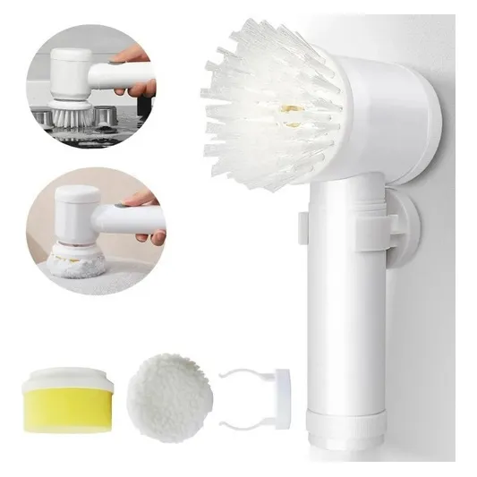 Escova Limpeza Elétrica Limpar Cozinha Banheiro Pia Fogao Tubular 5-In-1 Electric Brush