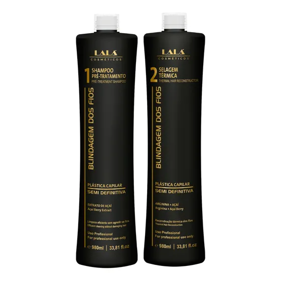 Blindagem Dos Fios Alisante Capilar Lala Cosmeticos 2 X 1l 