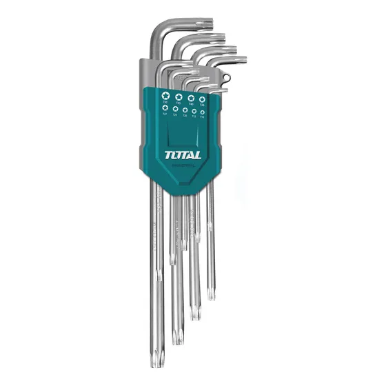 Juego Llaves Allen Torx T10 A T15 Total 9 Pz Industrial Cr-v Color Gris