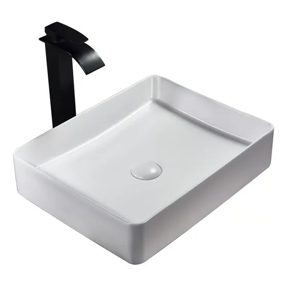 Lavamanos Cerámica Rectangular Mate Blanco - Telecompras Sc