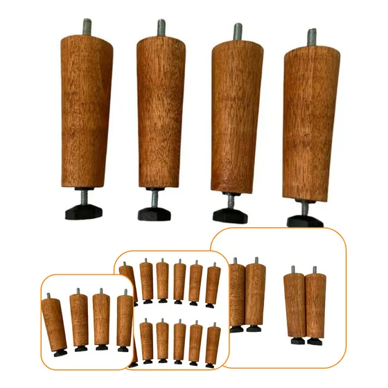 Conjunto De 6 Pés Para Cama Box  12 Cm Com Regulagem Altura