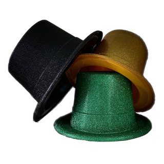 10 Sombrero Copa Mago Glitter Diamantina Color Especifico 10 Sombrero Copa Mago Glitter Diamantina Color Especifico