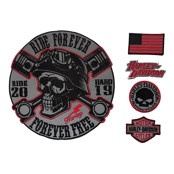 Kit Custom Motors Ride Hard Aguila Biker Parche Reflectivo 