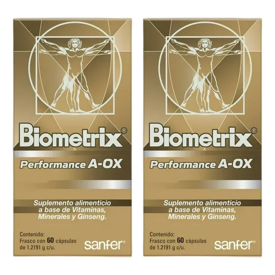 Biometrix A-ox Vitaminas Y Ginseng  2 Pack 60 Caps C/u