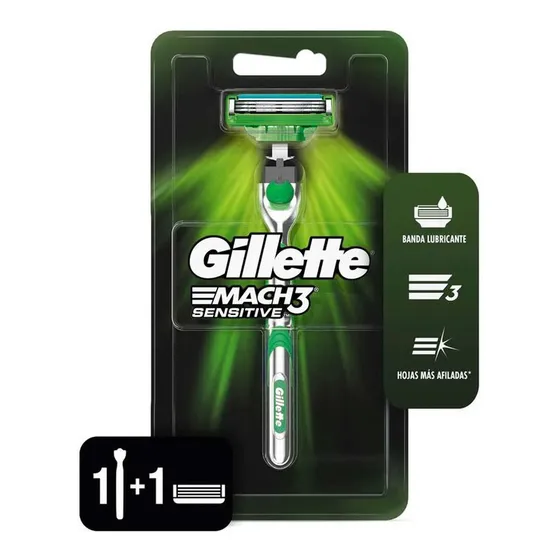 Maquina De Afeitar Gillette Mach 3 Sensitive X 1 Un