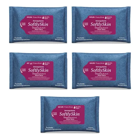 320 Un Lenço Demaquilante Umedecido Softly Skin C/vitaminas