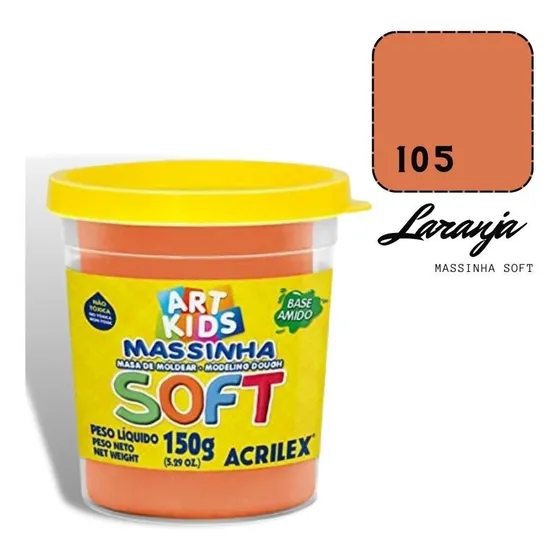 Masa para modelar con base de almidón Acrilex, 150 g, naranja