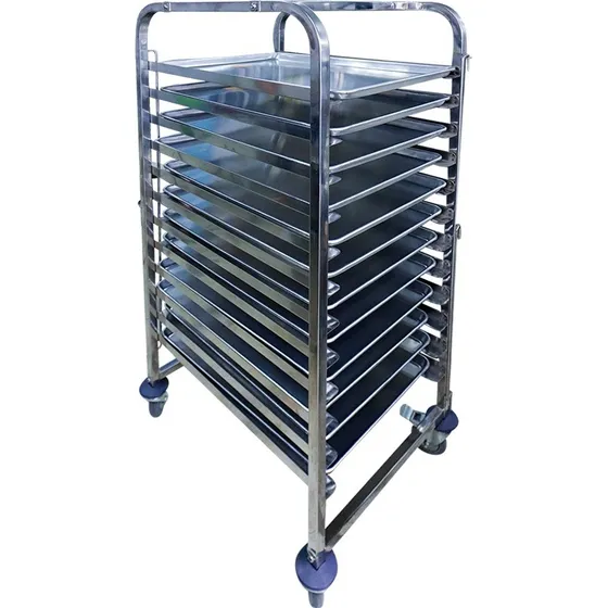 Carro Porta Bandejas 65x45cm Panadera En A/i 12 Bandejas Mf
