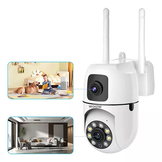 Cámara De Seguridad De Doble Lente Wifi 4mp Con Alarma Ip Zoom 10x