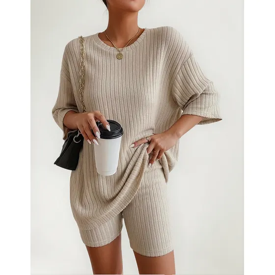Conjunto Short Leggins Y Top 2 Pieza Mujer Casual Dama Salir