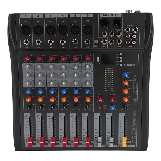Tarjeta De Sonido Mixer Sound Professional Usb Live De 6 Can
