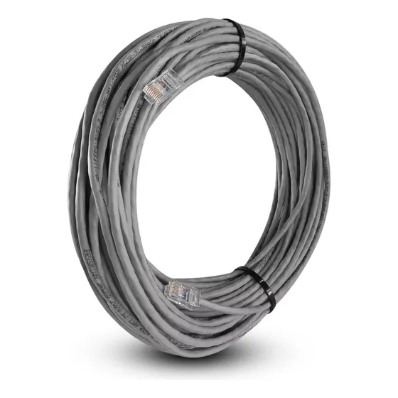 Cabo De Rede Cat6 Cinza 30 Metros Giga Lan 100% Cobre