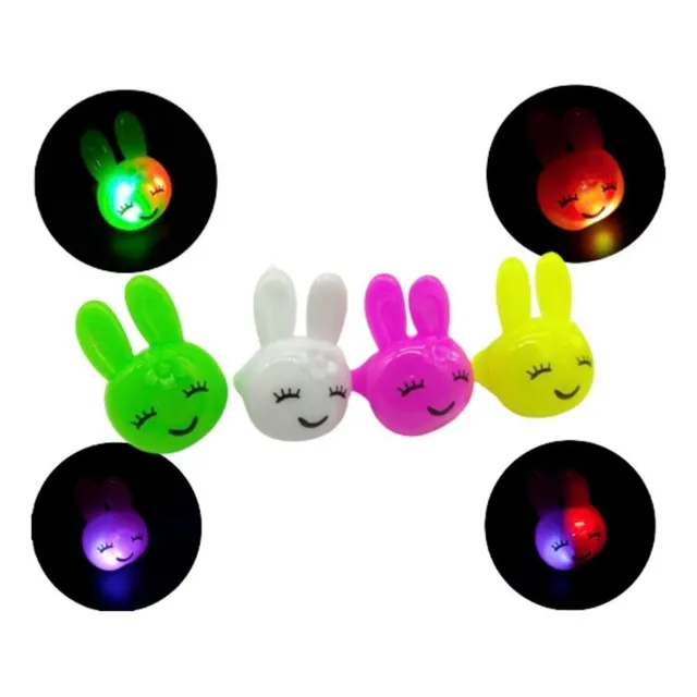 Anéis Pisca Led Lembrancinha Páscoa Coelho Festas - 20 Un.